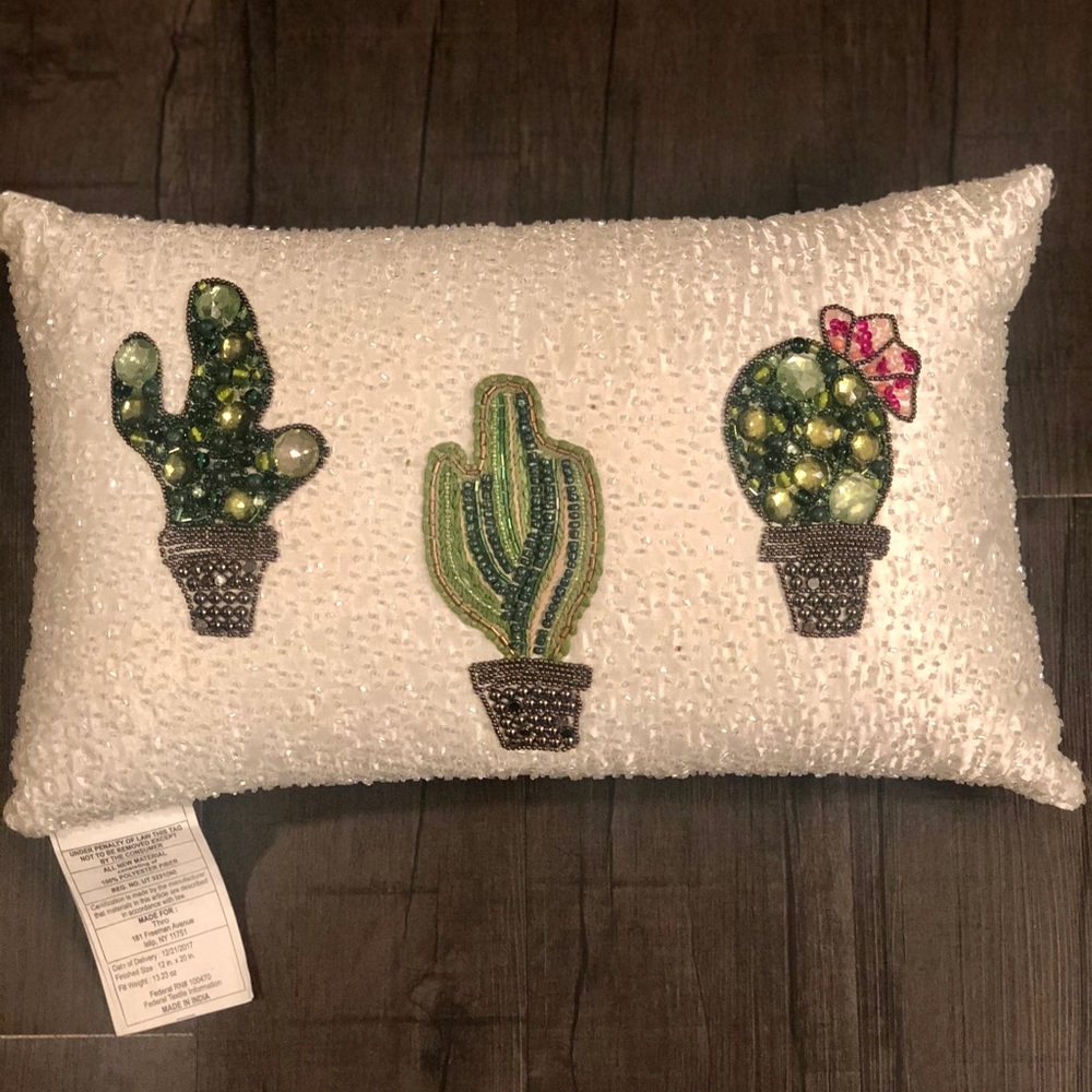 Cactus Beaded Pillow 🌵